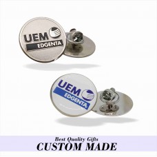 Collar Pin - metal etching , full color printing collar pin with epoxy